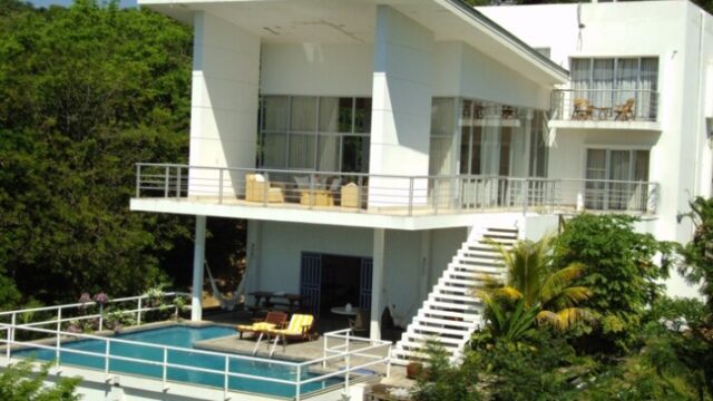 Casa California's modern exterior with ocean view in San Juan del Sur, Nicaragua