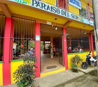 Hotel Paraíso del Sur exterior with lush garden and terrace in San Juan del Sur, Nicaragua