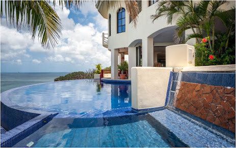 Villa Noche's infinity-edge pool overlooking the Pacific Ocean in San Juan del Sur, Nicaragua