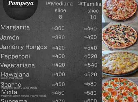 Interior of Pizza Pompeya showcasing wood-fired oven and handcrafted Italian pizzas in San Juan del Sur, Nicaragua