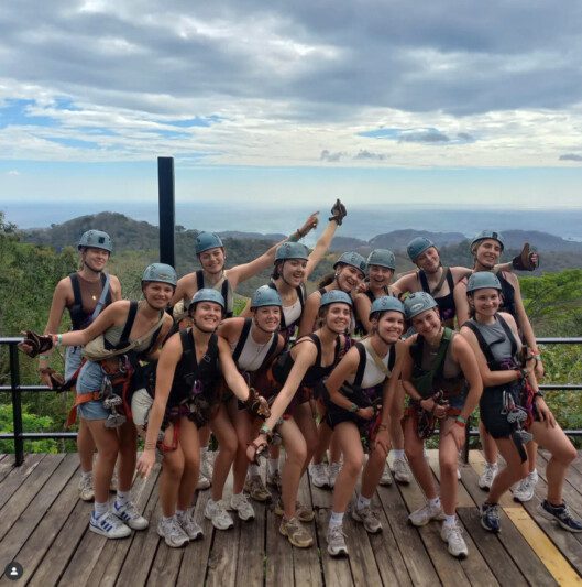 Parque de Aventura San Juan group photo zipline over jungle
