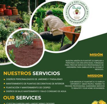 Plantafé Nursery / Vivero Sign language hand spelling of Plantafe on the poster!