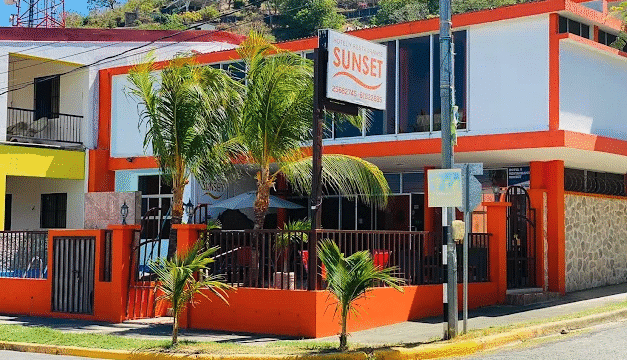 Front view of the Sunset Hotel & Restaurant