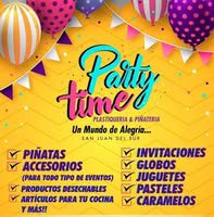 Colorful piñatas and party decorations displayed at a piñatería shop in San Juan del Sur