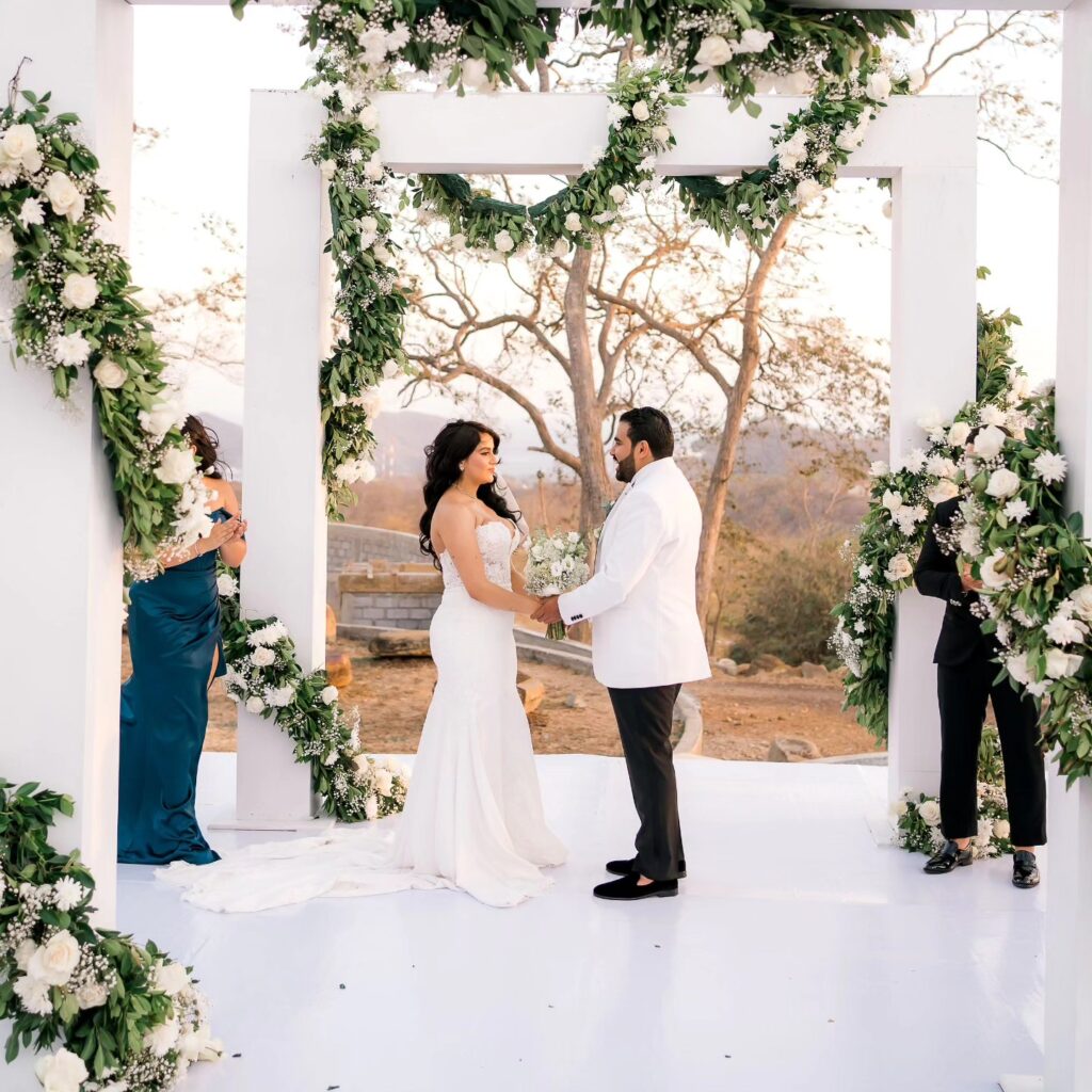 Beach wedding arch setup by Joel Lennon Weddings in San Juan del Sur, Nicaragua