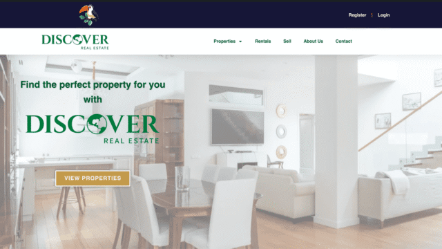 Discover Real Estate Featured Page on NicaSeeker - image of the website landing page
